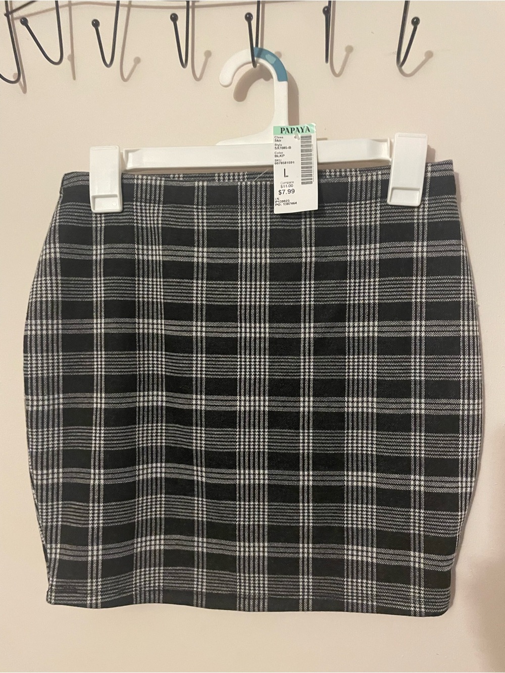 Papaya Black & White Plaid Mini Skirt - Women's